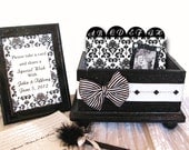 Wedding Guest Book Box Set Glitter Black Tie Affair with personalized photo