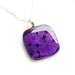 Royal Purple Dichroic & Black Pendant Necklace - Fused Glass