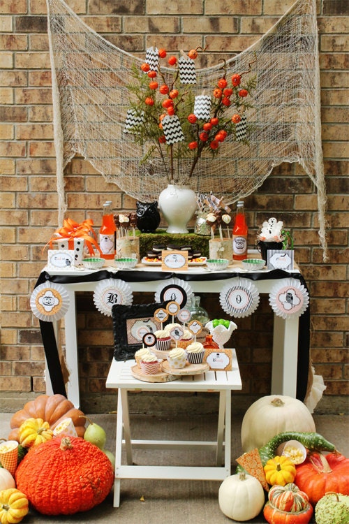 BOO HALLOWEEN Printable Party Pack Decorations Collection - Halloween Party Printables By A Blissful Nest - As Seen On Karas Party Ideas Il_570xn