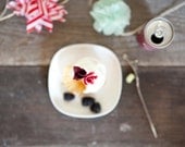MInt, Burgundy, Red & White Stripe - Fabric Flower Cake Toppers - 6