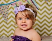 Lavender chiffon headband, baby headband, adult headband, infant headband, child headband