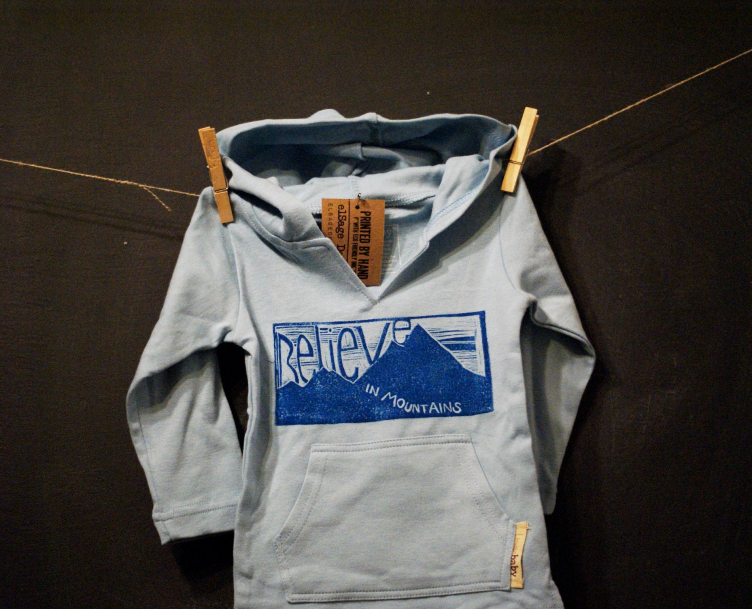 Believe In Mountains toddler hoodie blue