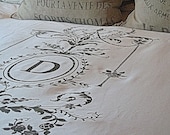 Monogram Duvet Cover - Full/Queen French Duvet Cover Shabby Chic Duvet