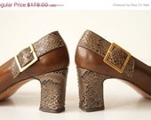 SALE 50s Ferragamo Heels - Python and Leather