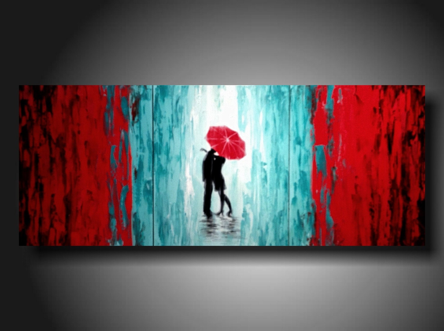 ORIGINAL Contemporary Fine Art Abstract White red and blue Textured Painting modern  Custom