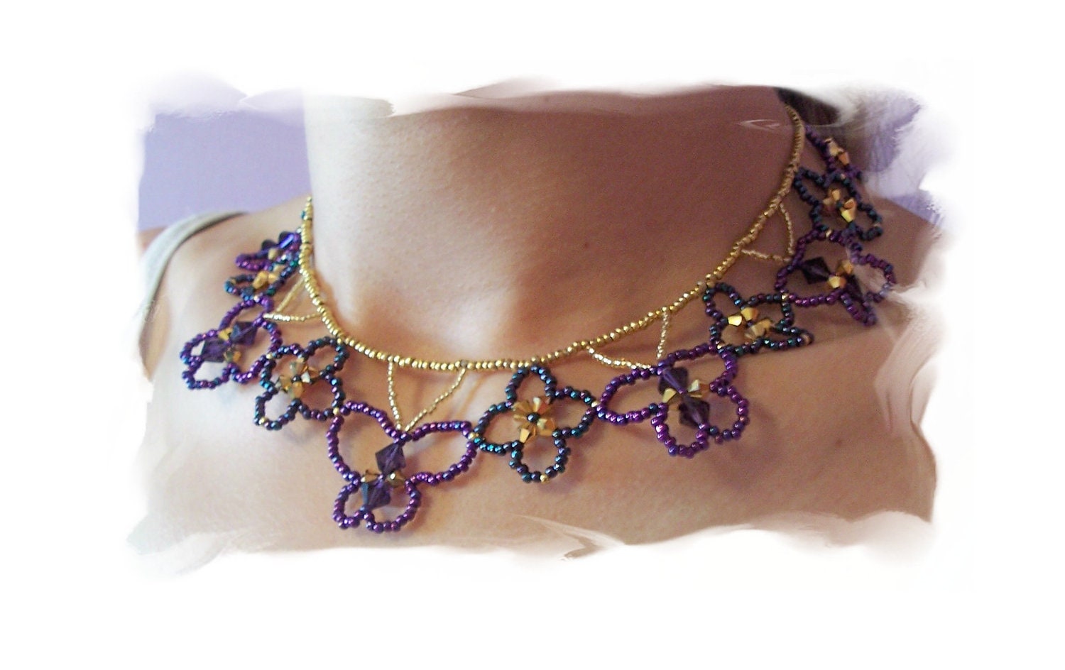 Butterfly Kisses Necklace Pattern, Beading Tutorial in PDF