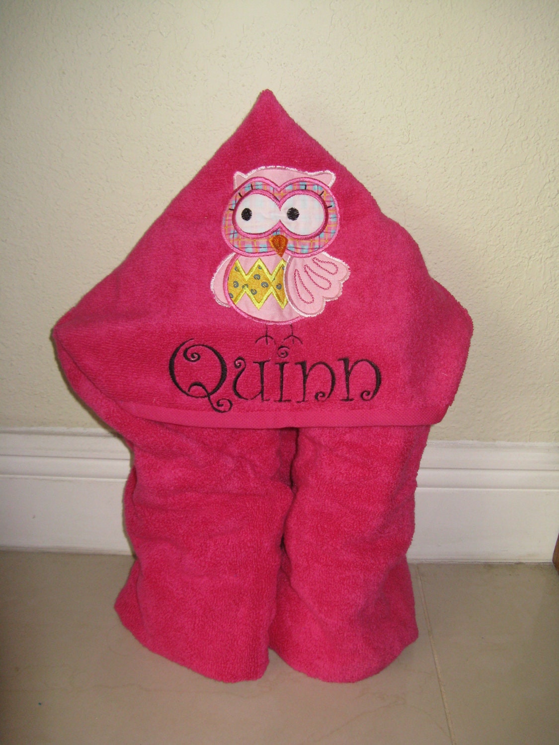 Personalized Owl Hooded Towel
