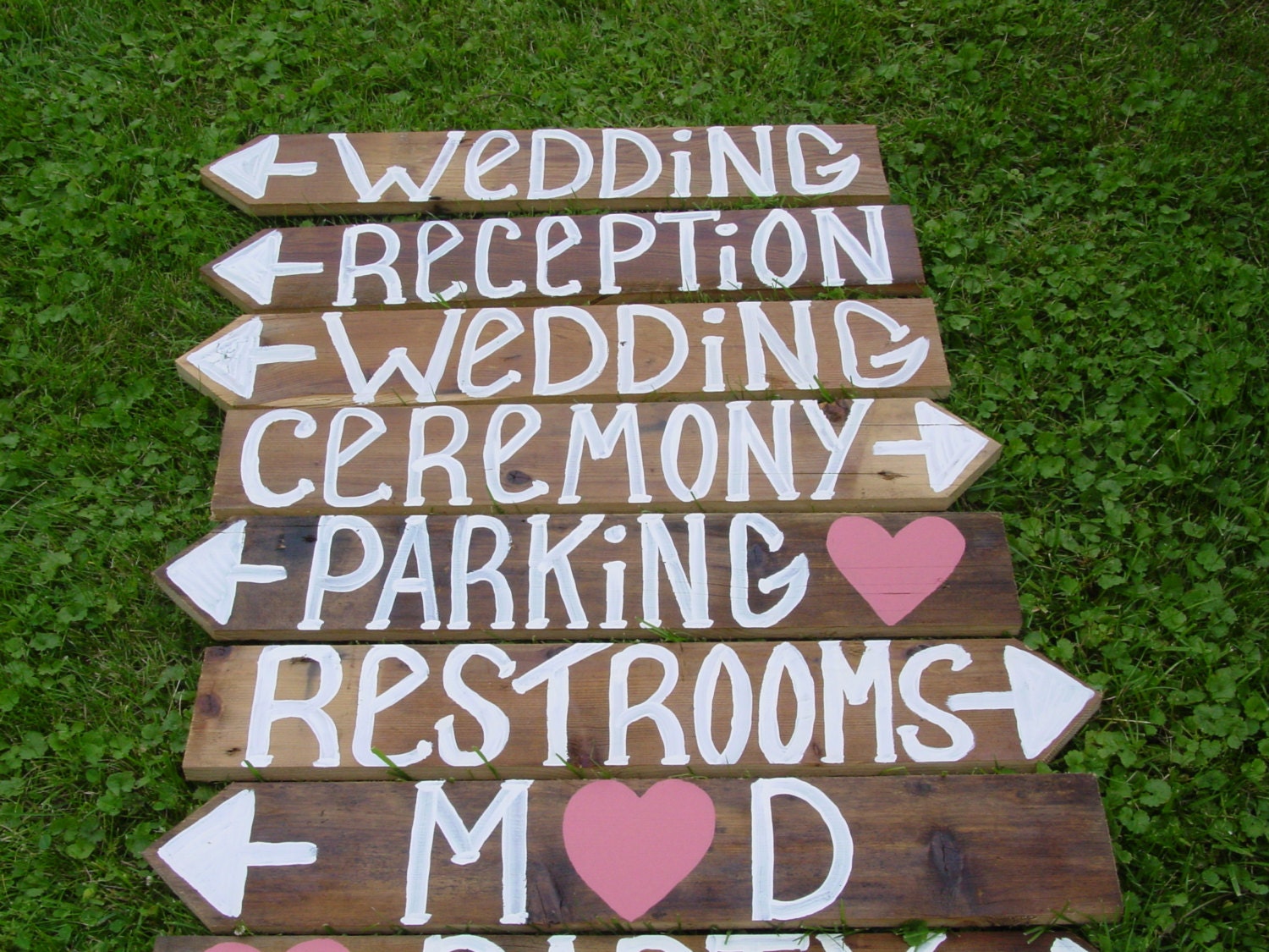 Large NAME YOUR SIGN rustic 8 Barn wood Wedding Signs w/ Stakes  directional country western homemade hand painted bridel baby shower