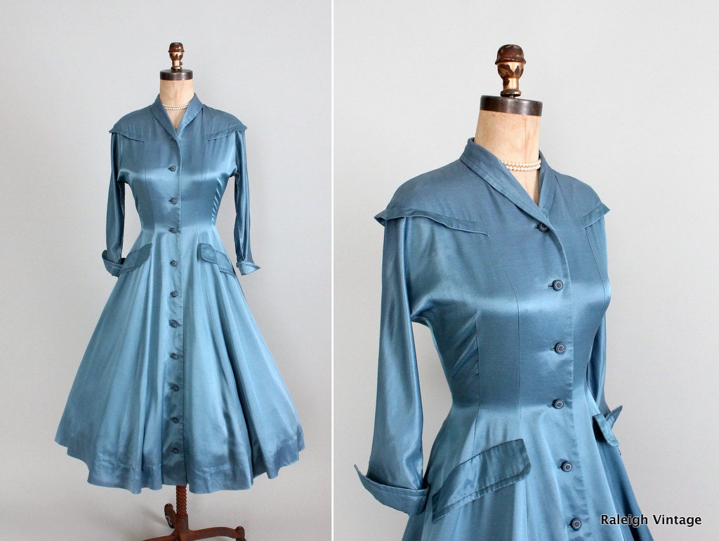 Vintage 1950s Dress : Early 50s New Look Coat Dress