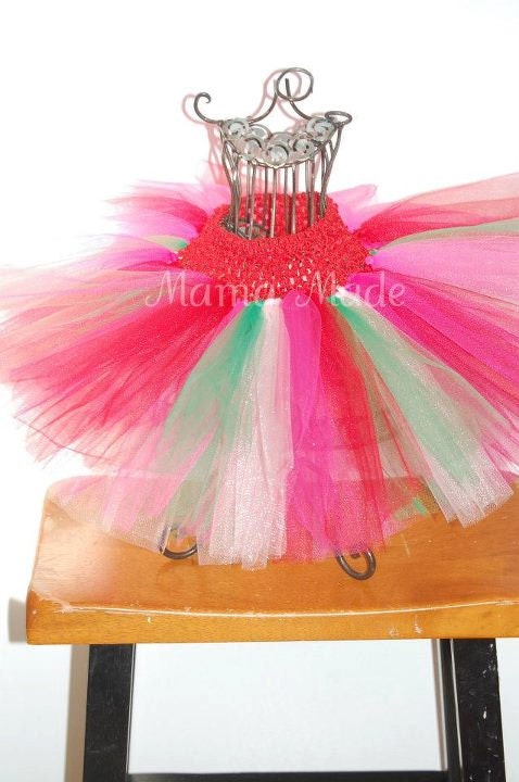Red, White, Hot Pink, Green, Pink,fuchsia strawberry shortcake Tutu sizes Newborn 3 mo 6 mo 9 mo 12 mo 18 mo 24 mo 2t 3t 4t 5 6 8 10 12 14