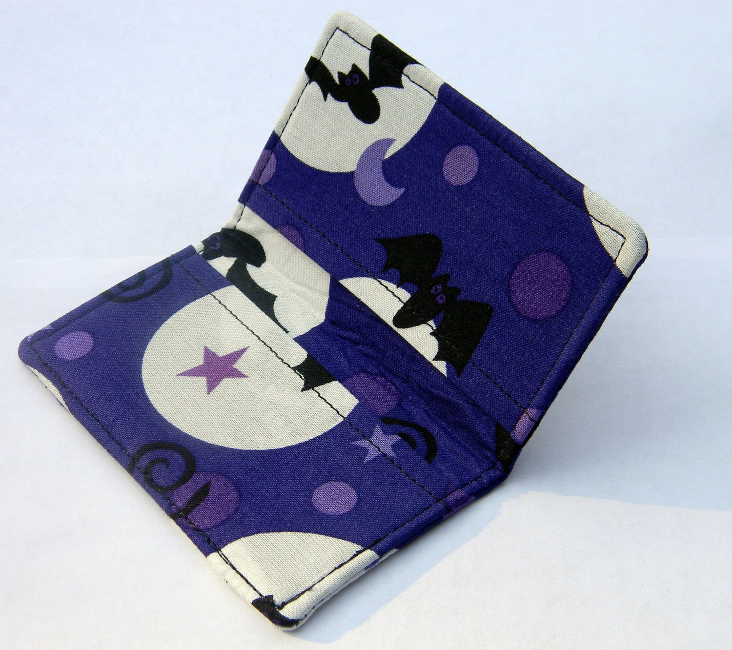 Card Wallet - Bats and Moons - business card, credit card, gift card holder Halloween