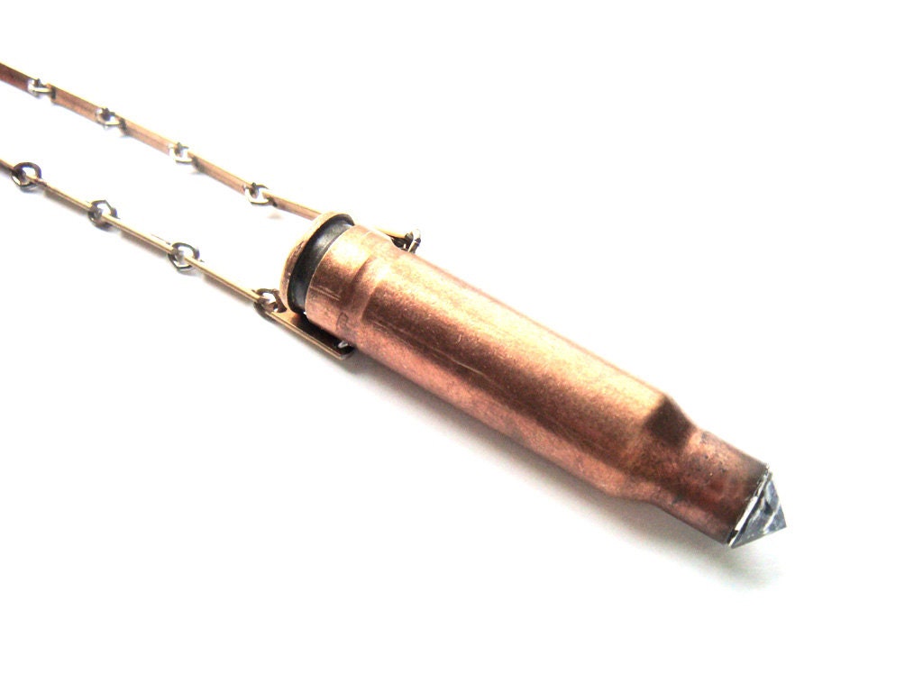 Steampunk Copper Bullet Necklace