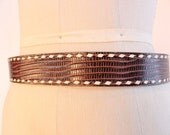 MOJAVE 70s Chocolate Brown Tooled Leather Western Unisex Belt