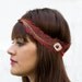 The Phoenix - Red  Peacock Feather Embroidered Elastic Headband