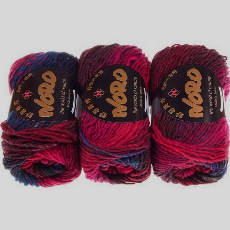 3 x 50g balls Noro Kureyon Wool Knitting Yarn 124
