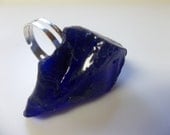 Sea Glass Ring Inspired by Nature With Pendant Blue Chakra