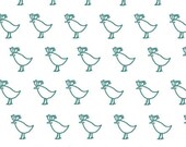 Fall Sale - Bella Lotta Jansdotter Fabric - Bird Fabric in Teal - 1 Yard