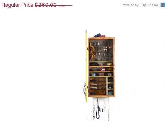 ON SALE Hanging Jewelry Organizer made from rustic repurposed wood.... Handmade by TangleandFold