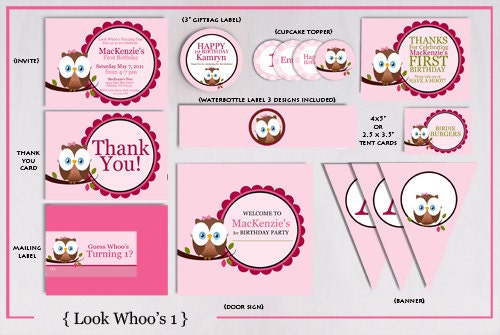 Look Whoo's One Owl Collection (DIY Digital Printable Collection)