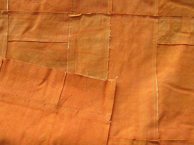 TARP Patchwork repurposed Tarpaulin in TANGERINE ORANGE