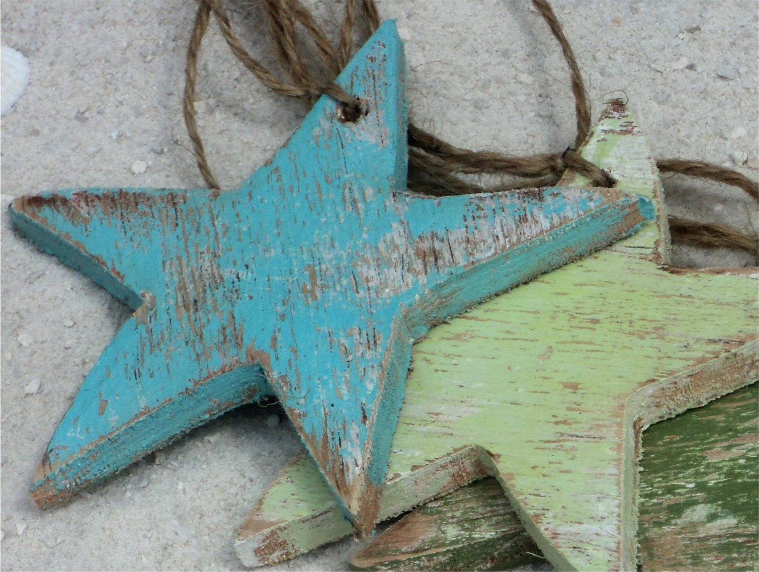 12 Beach Themed Decorative Wooden Tags, Gift Tags, Sea Turtles, Star Fish