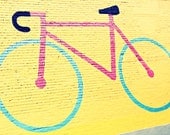 Bike Photography - 8x10 yellow brick wall art, painted wall art, street art, bicycle, tour de france, cycling, gifts for him, sports photo