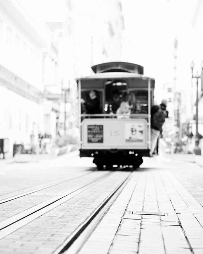 Black And White Photography, Urban Art,  San Francisco Photography-Cable Car, City, Travel, Urban Home Decor, Street Photography