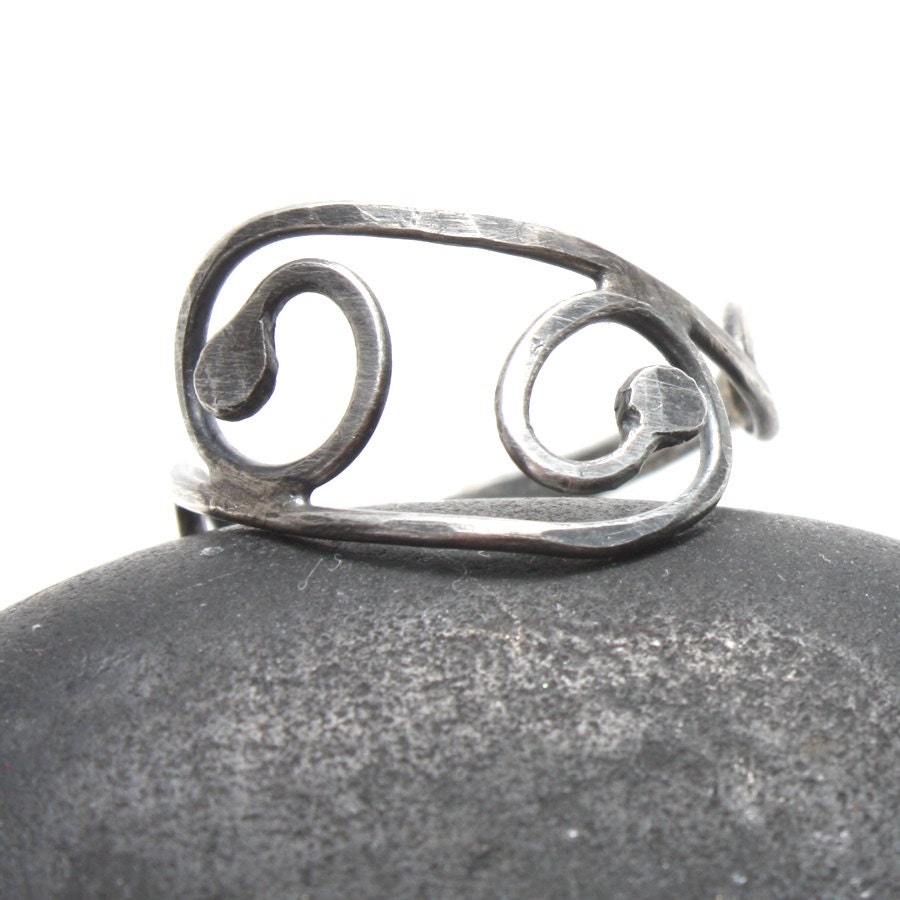 Sterling Silver Metalwork Ring Rustic Ring   -   Seraph