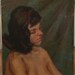 Antique Oil Portrait Painting Nude Woman - Moses Soyer style by his protegee, Ethel Schanzer