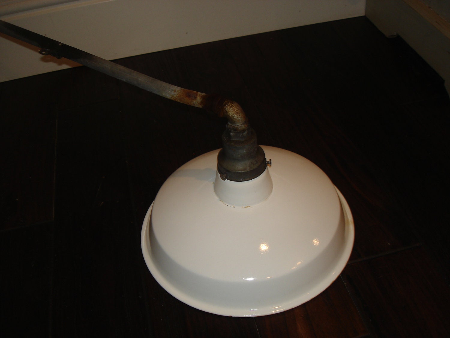 Vintage White Barn Light/ Gas Light