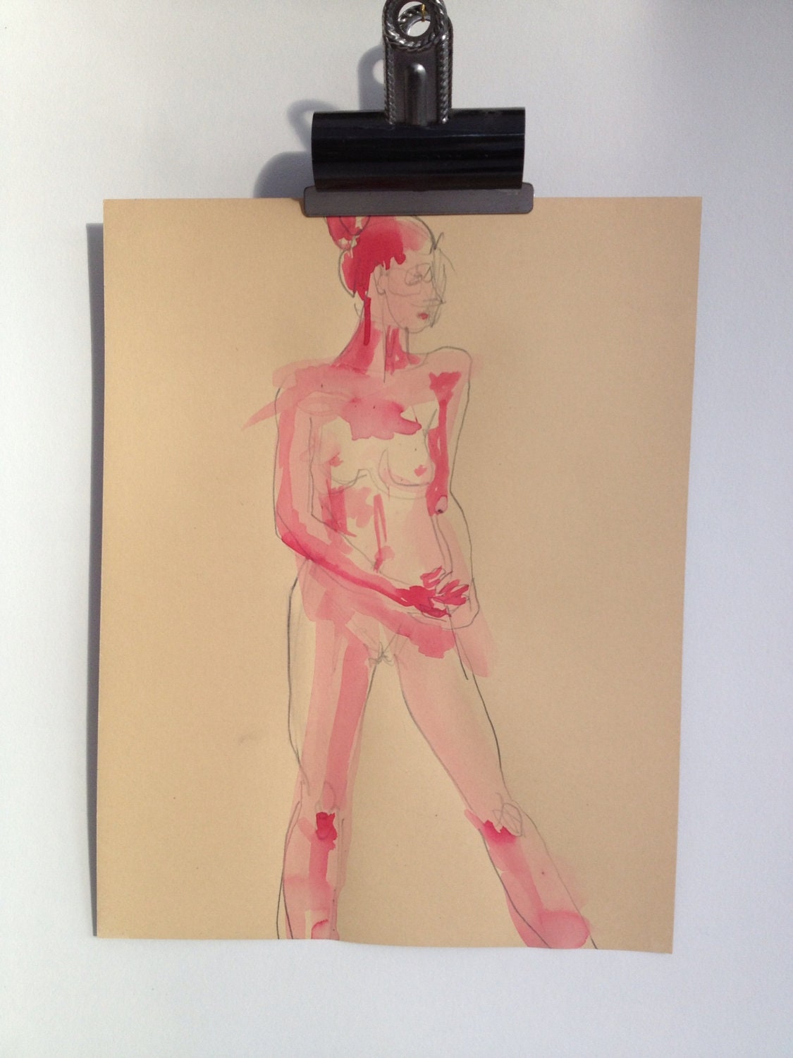 Original drawing from life, Standing female figure 2012