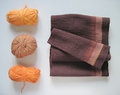 Brown Handwoven Cotton Scarf - Fall Accessory 'Latte Machiatto Choco Truffle' Cotton Scarf