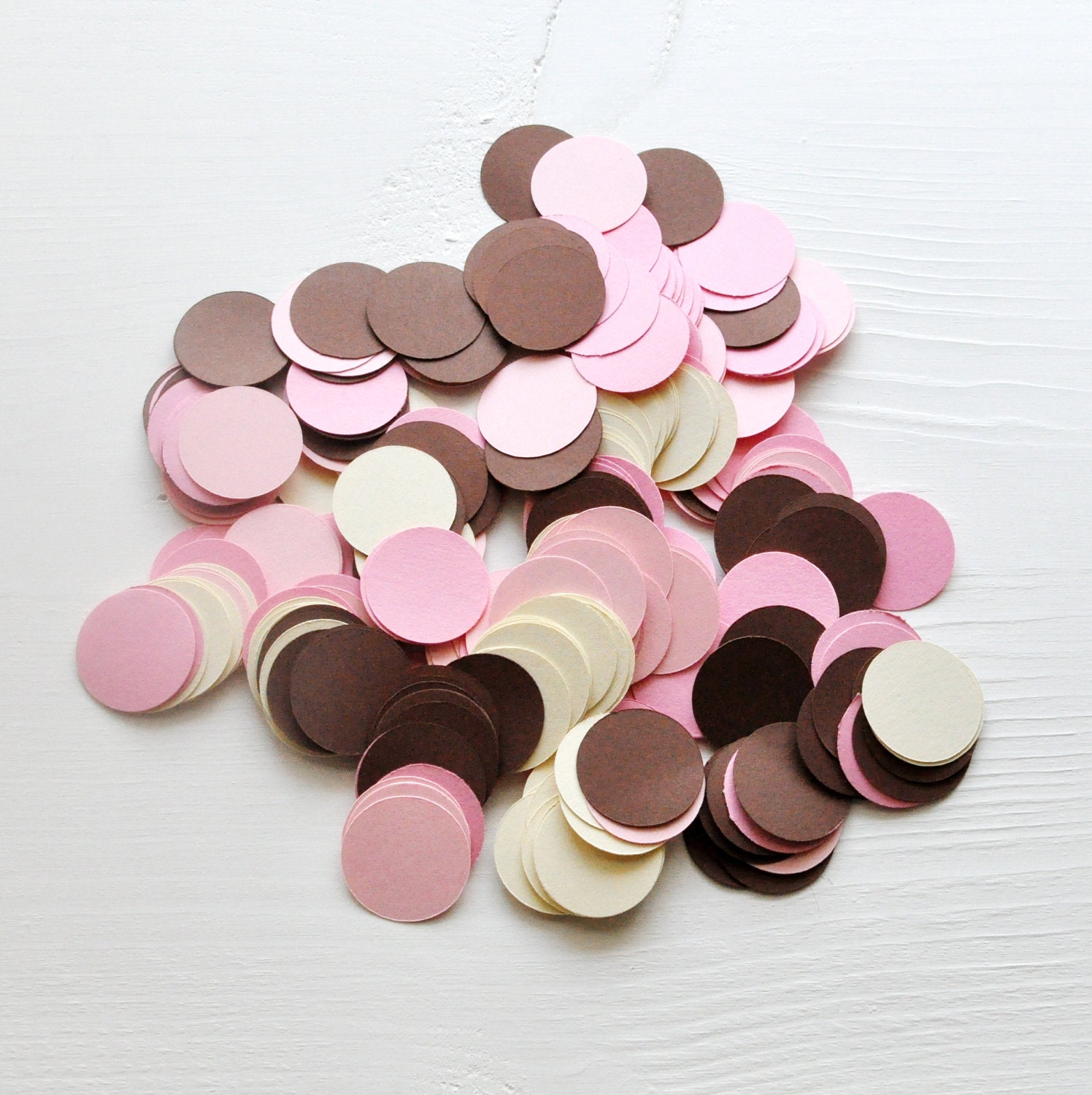 Neapolitan Confetti - Bridal Shower Decor - Baby Girl Shower Decoration - Wedding Aisle Decor - Circle Confetti