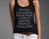 Harry Potter Titles Movie Book Retro Geek T-shirt Women's Girl's Ladies Tank Tshirt Tee