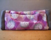 Guinea Pig or Small Pet Fleece Cuddle Tunnel in Grey and Purple Girl Soccer and Star Pattern