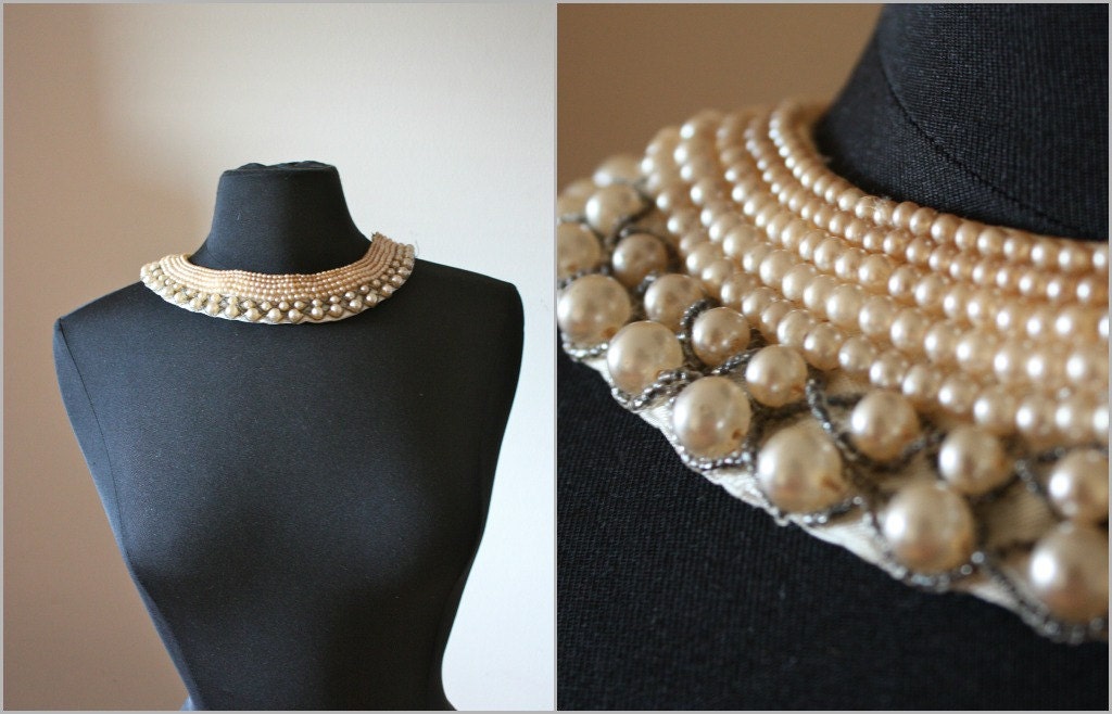 VIntage Removable Pearl Collar Necklace