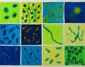 Under The Microscope 3 - original watercolor - microbes