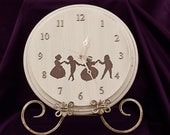 FREE SHIPPING Clock - Eco-friendly, Silhouette Picture Dancers  (for boys or girls room, special occasion gift, children's gift)