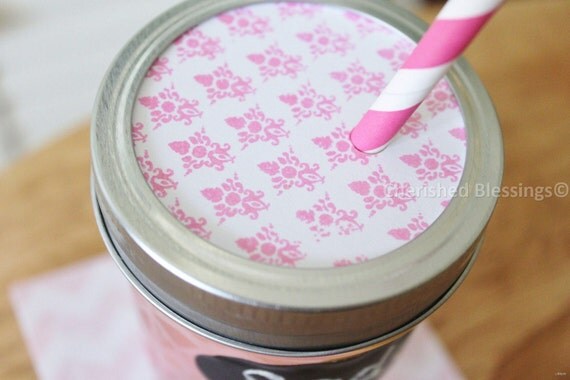 Mason Jar LIDS, 10 Drink Tumbler Lids Cups Glasses Vintage Antique Design Kids Birthday Party Wedding Baby Bridal Shower Favors Il_570xn