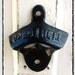 Black Bottle Opener - Cast Iron - Rustic French Noir -6 Pack Use - Home Brew - Wall Mount - Primitive - Metal Wall Decor - Jet Black-Ebony