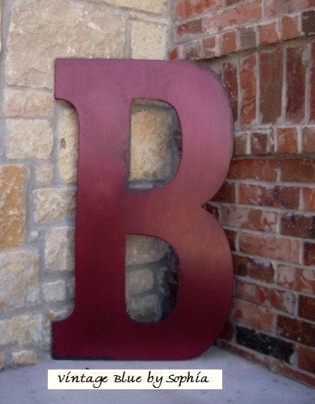 3 Foot Wood Letter B  Wedding Decor Guestbook Nursery Home Decor Large Wooden Wall Letters 36 inch Photo Props Vintage Style
