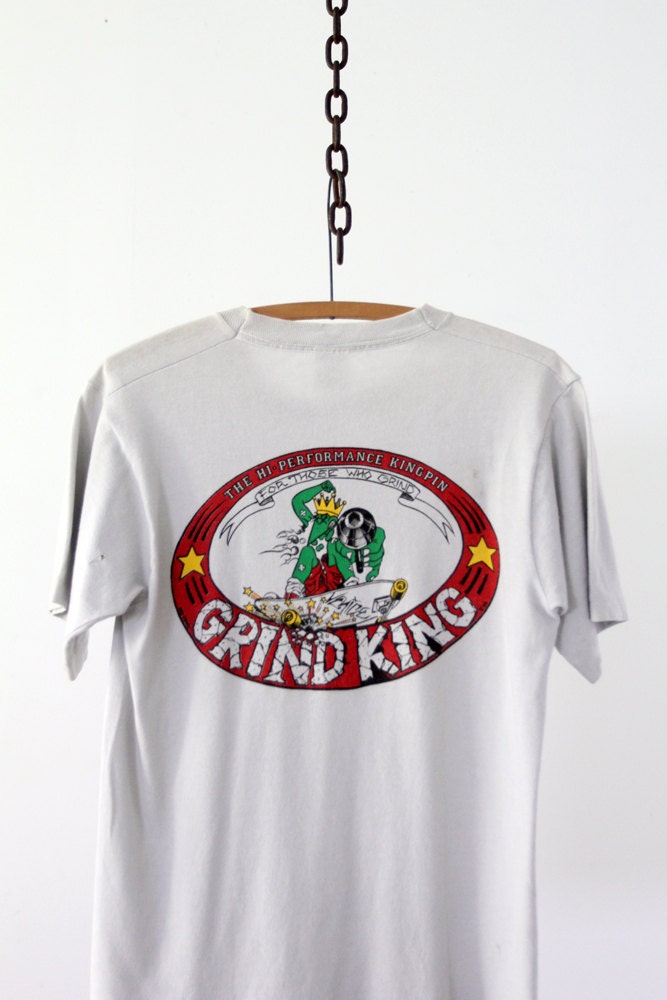 Vintage Grind King T-Shirt / 1980s Skateboarding Tee