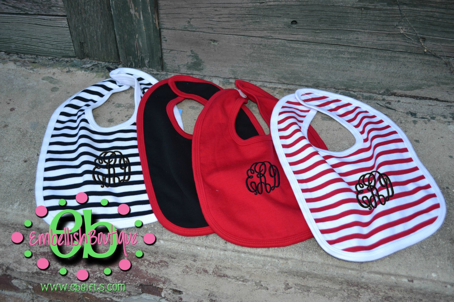 PERSONALIZED Set of 4 Baby Bibs - Baby Shower Gift
