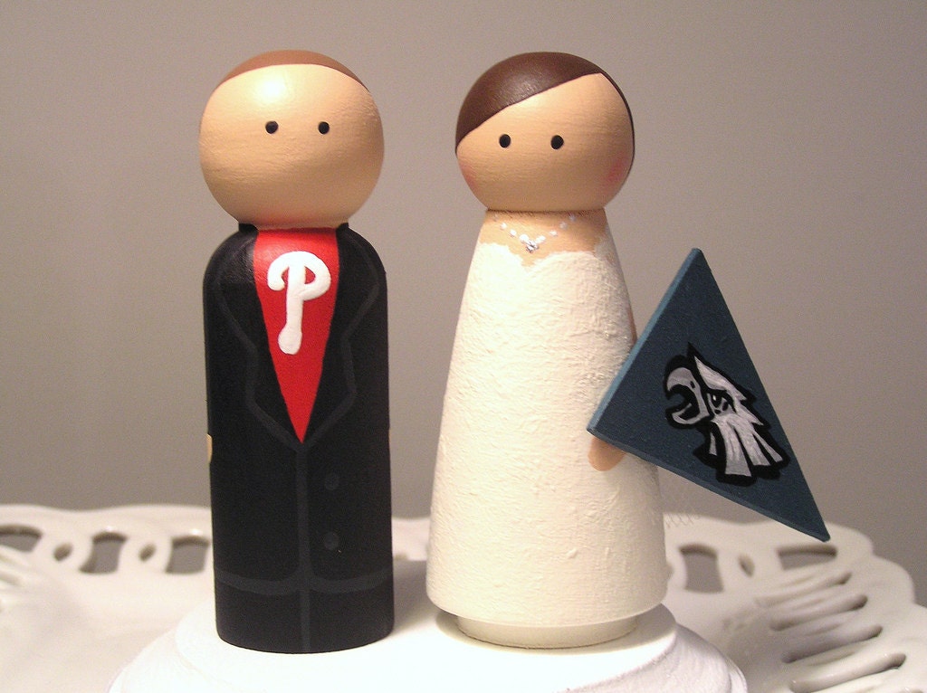 Sport Themed Cake Cuties- Custom Wedding Cake Toppers LARGE SIZE