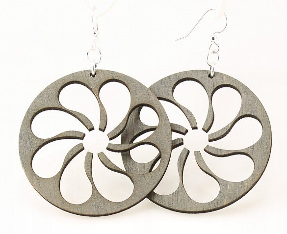 Fan Blade - Wood Earrings