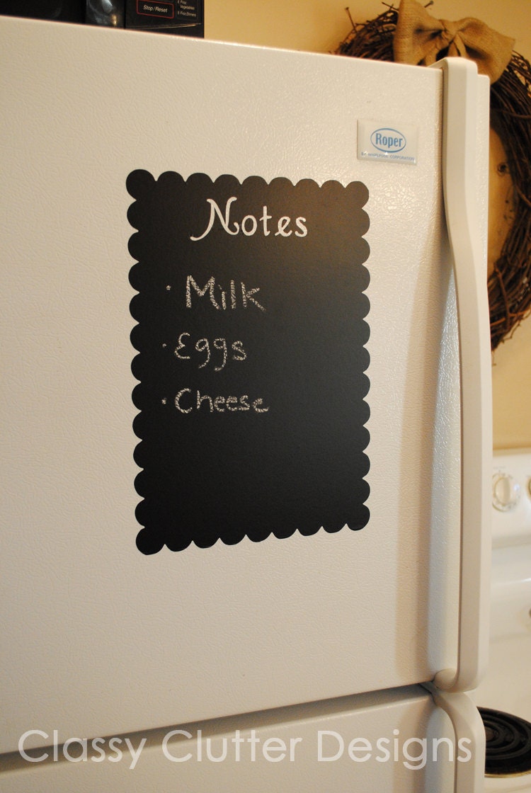 Chalkboard Vinyl Notes To Do List Grocery List Vinyl Decal with scalloped edge