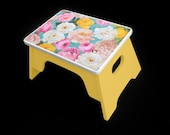 Floral Bouquet Children's Step Stool (pink, yellow, blue)