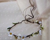 Rustic Flower Crown Daisy Headwreath made in Michigan wedding hair accessories bridal headpiece silk floral hairpiece shabby chic