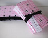 Pink Circles and Squares: Burp Cloths and Wipe Case