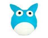 Bright Blue & White Felt Dust Bunny Plush